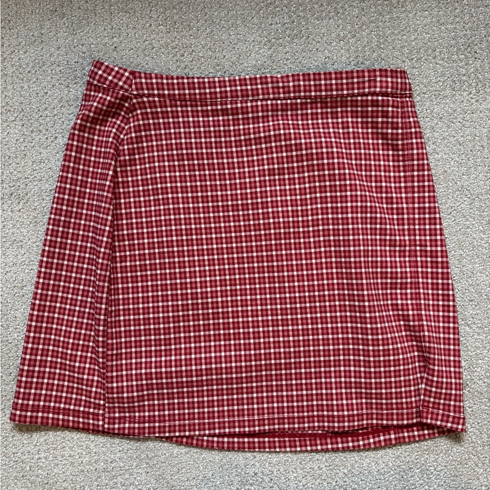 Hollister Red Checkered Mini Skirt